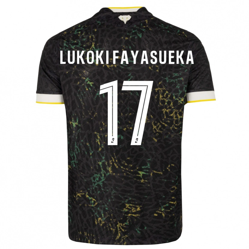 Danxen Hombre Camiseta Kévin Lukoki Fayasueka #17 Negro Blanco Amarillo 2ª Equipación 2026/27 La Camisa México