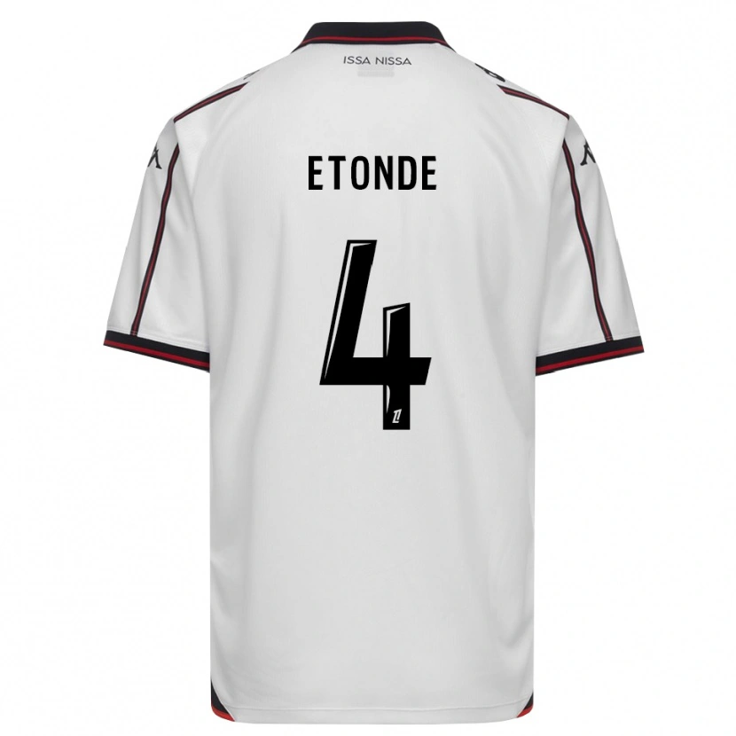 Danxen Hombre Camiseta Emeric Etonde #4 Negro Blanco 2ª Equipación 2026/27 La Camisa México