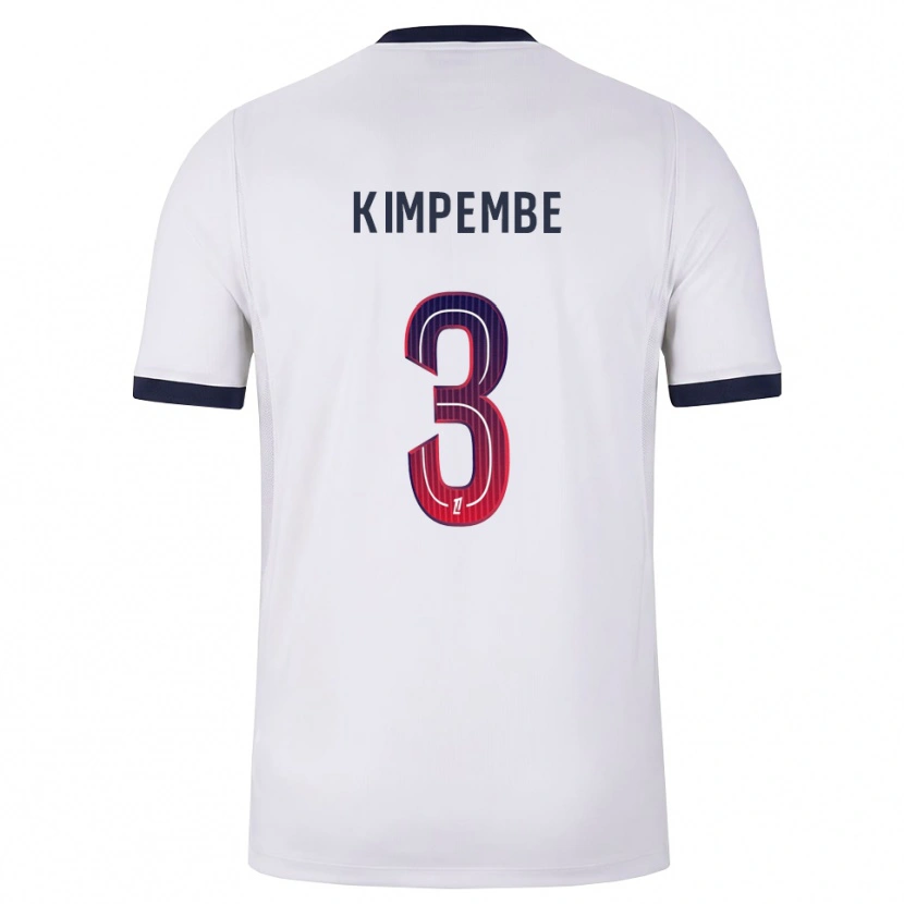 Danxen Hombre Camiseta Presnel Kimpembe #3 Blanco Negro Rojo 2ª Equipación 2026/27 La Camisa México
