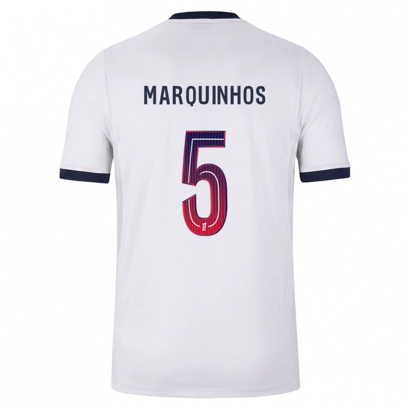 Danxen Hombre Camiseta Marquinhos #5 Blanco Negro Rojo 2ª Equipación 2026/27 La Camisa México
