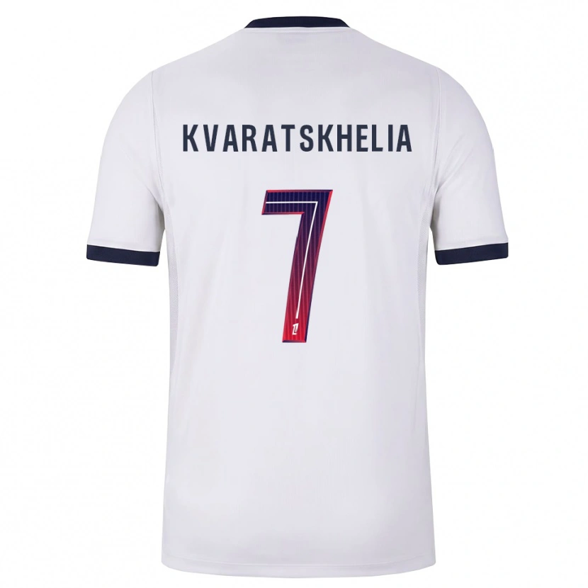 Danxen Hombre Camiseta Khvicha Kvaratskhelia #7 Blanco Negro Rojo 2ª Equipación 2026/27 La Camisa México