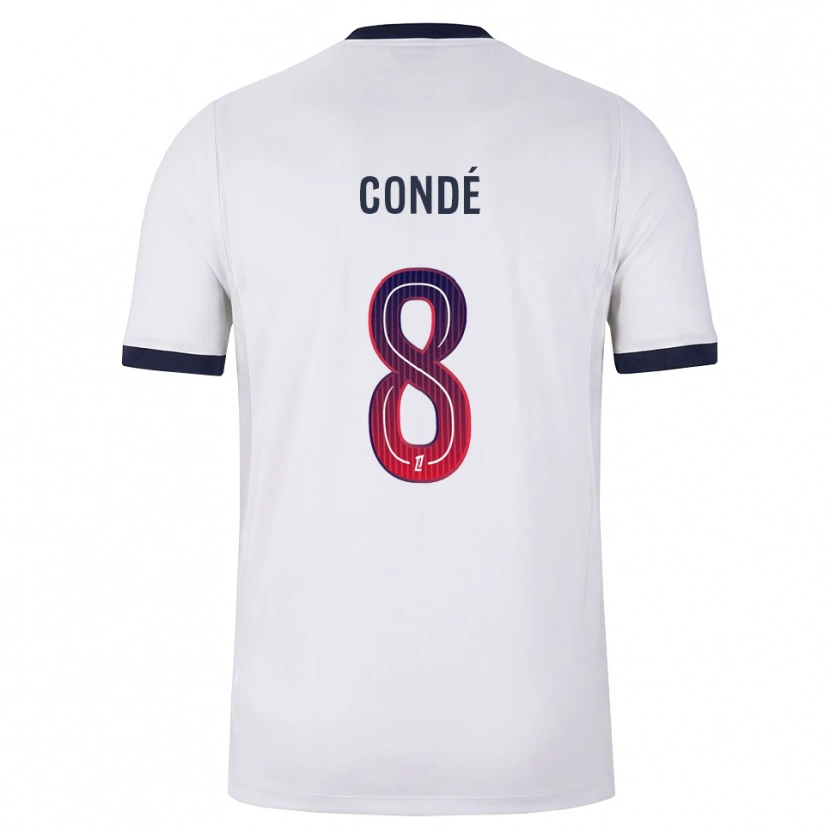 Danxen Hombre Camiseta Alkaly Condé #8 Blanco Negro Rojo 2ª Equipación 2026/27 La Camisa México