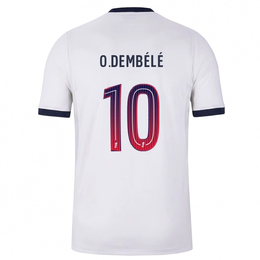Danxen Hombre Camiseta Ousmane Dembélé #10 Blanco Negro Rojo 2ª Equipación 2026/27 La Camisa México
