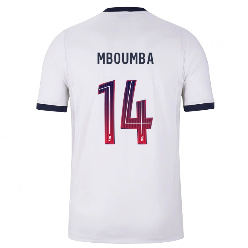 Danxen Hombre Camiseta Nathan Mboumba #14 Blanco Negro Rojo 2ª Equipación 2026/27 La Camisa México