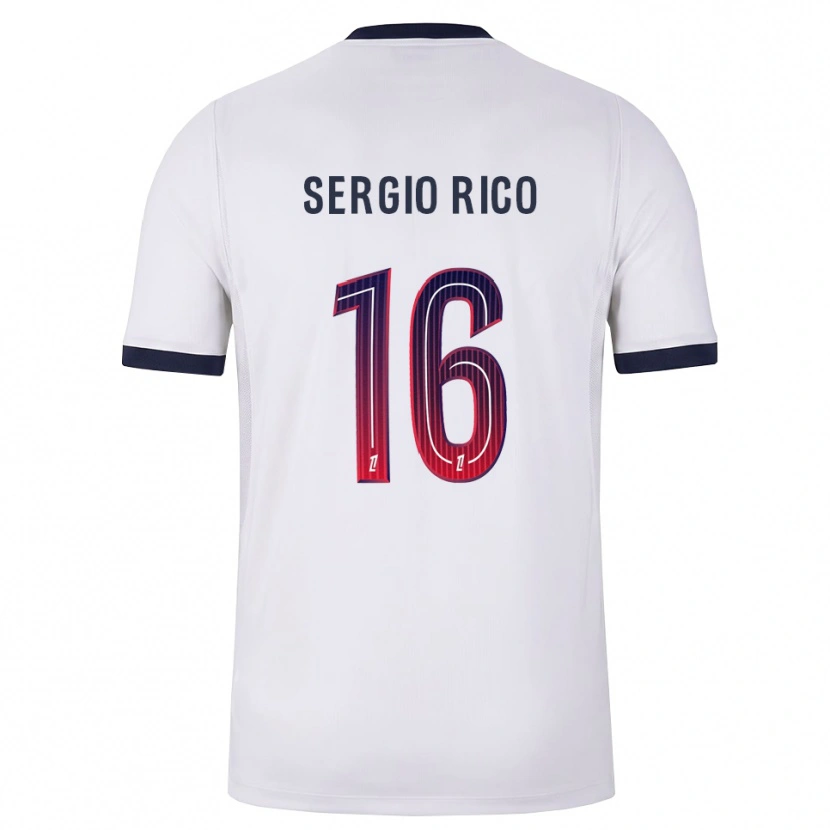 Danxen Hombre Camiseta Sergio Rico #16 Blanco Negro Rojo 2ª Equipación 2026/27 La Camisa México