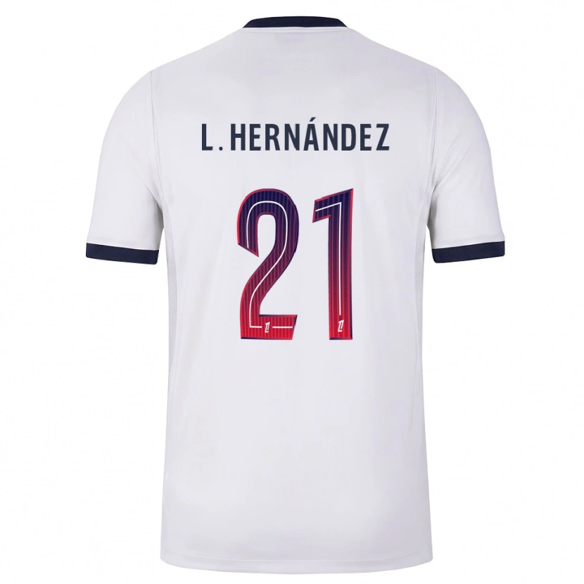 Danxen Hombre Camiseta Lucas Hernández #21 Blanco Negro Rojo 2ª Equipación 2026/27 La Camisa México