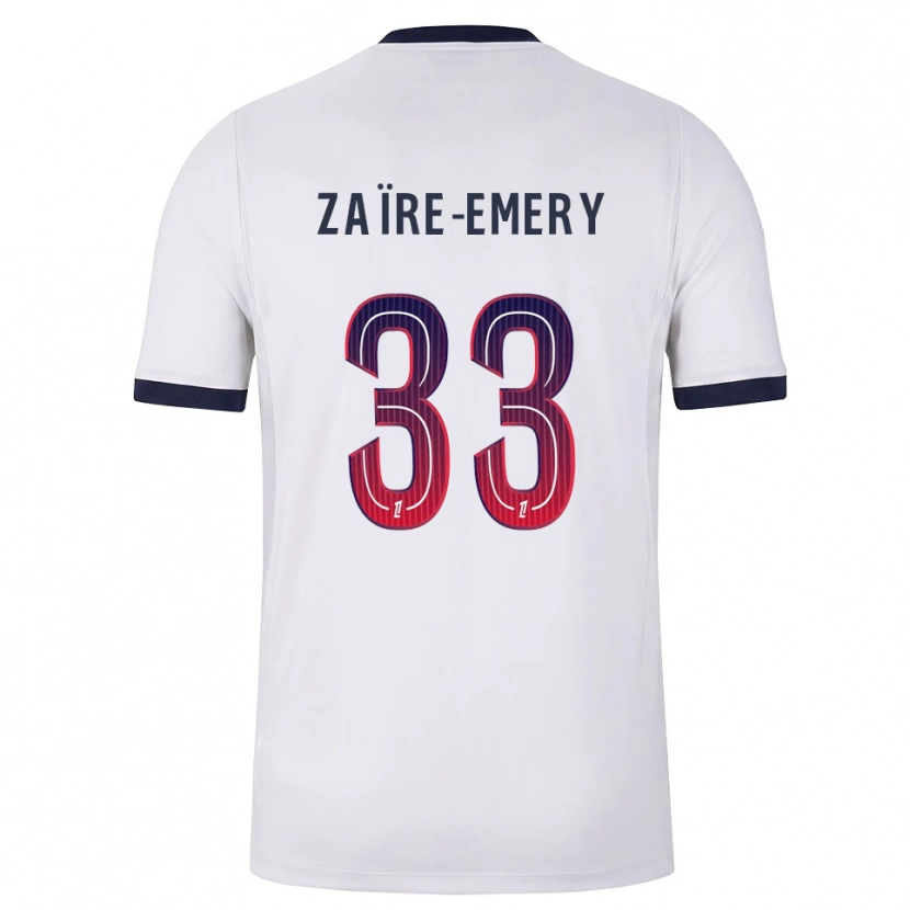 Danxen Hombre Camiseta Warren Zaïre-Emery #33 Blanco Negro Rojo 2ª Equipación 2026/27 La Camisa México