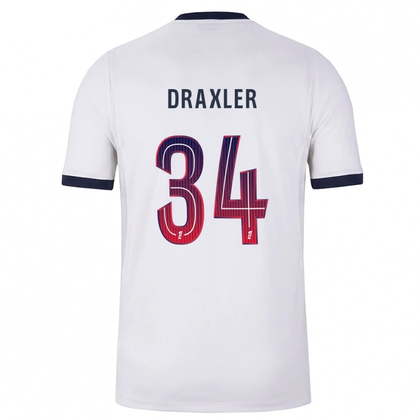 Danxen Hombre Camiseta Julian Draxler #34 Blanco Negro Rojo 2ª Equipación 2026/27 La Camisa México