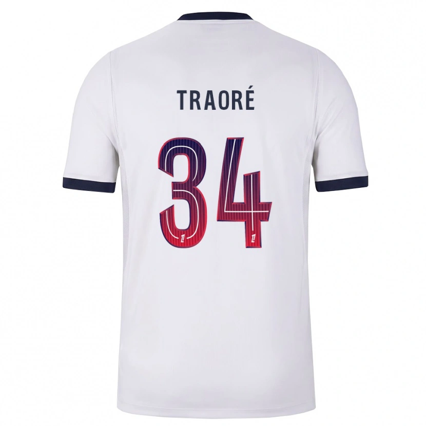 Danxen Hombre Camiseta Naolia Traoré #34 Blanco Negro Rojo 2ª Equipación 2026/27 La Camisa México