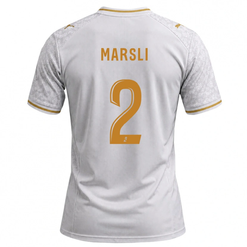 Danxen Hombre Camiseta Adam Marsli #2 Blanco Gris Dorado 2ª Equipación 2026/27 La Camisa México