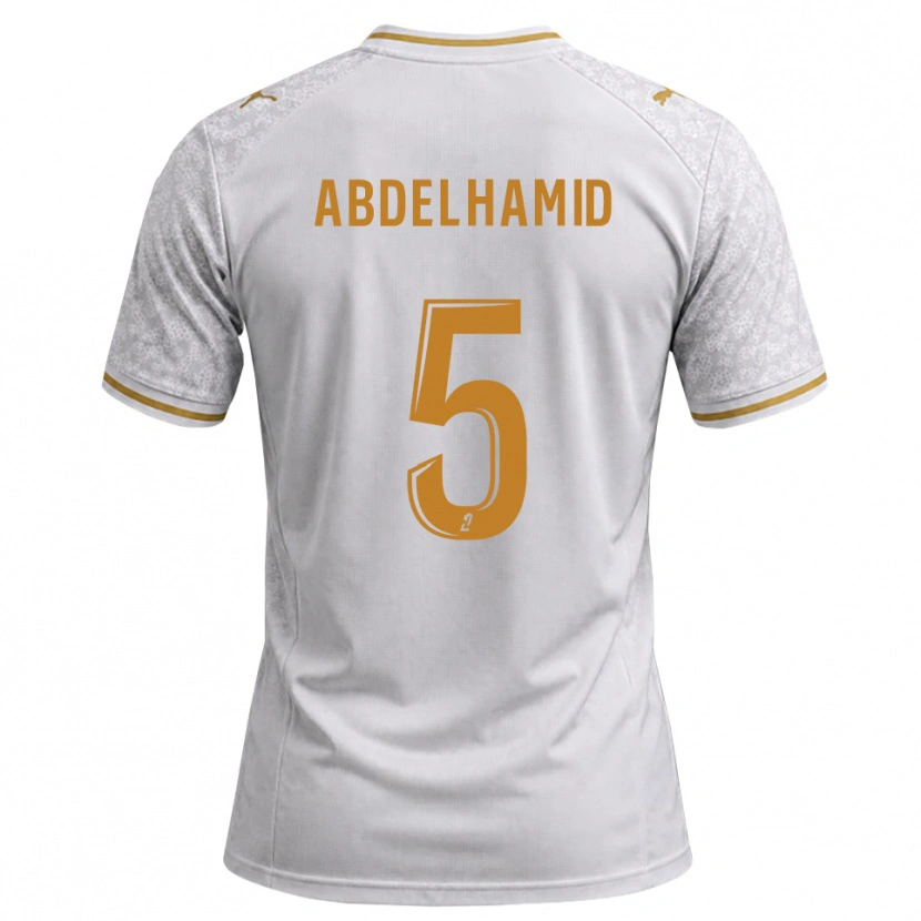Danxen Hombre Camiseta Yunis Abdelhamid #5 Blanco Gris Dorado 2ª Equipación 2026/27 La Camisa México