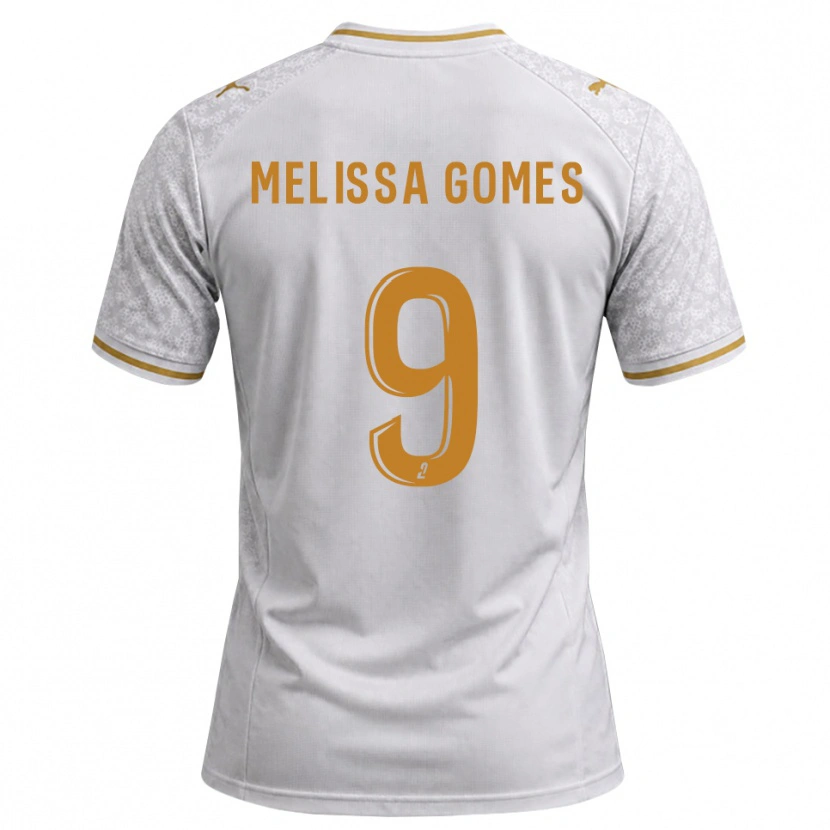 Danxen Hombre Camiseta Melissa Ferreira Gomes #9 Blanco Gris Dorado 2ª Equipación 2026/27 La Camisa México