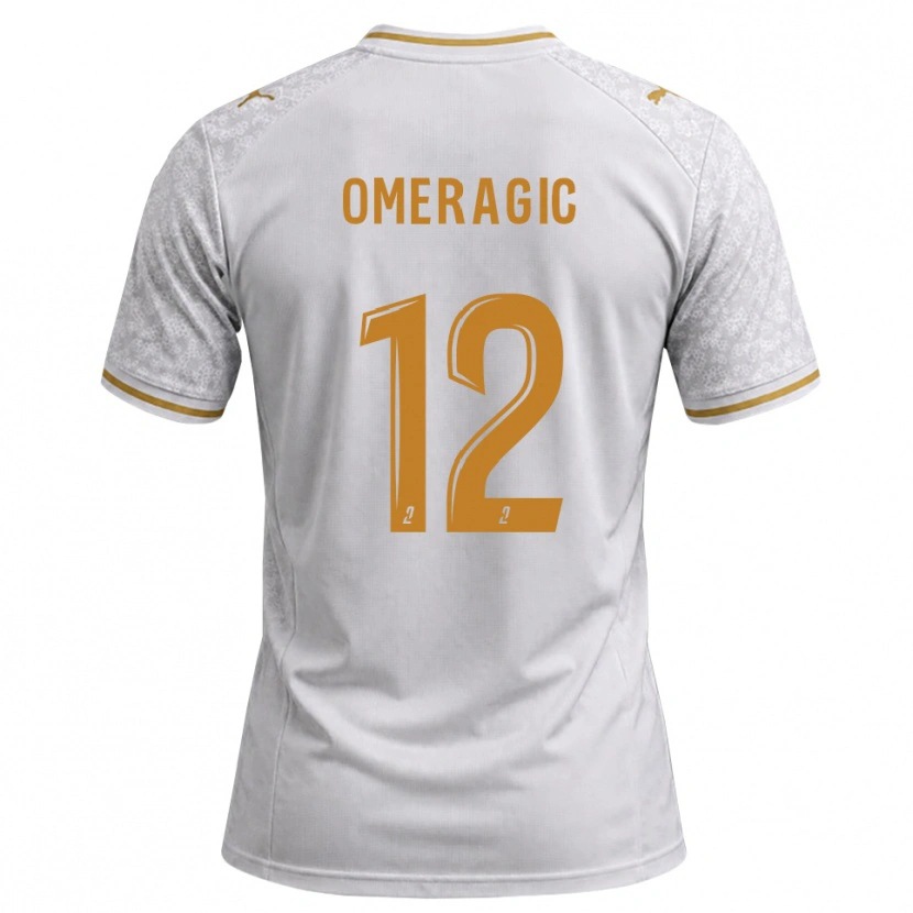 Danxen Hombre Camiseta Edin Omeragic #12 Blanco Gris Dorado 2ª Equipación 2026/27 La Camisa México