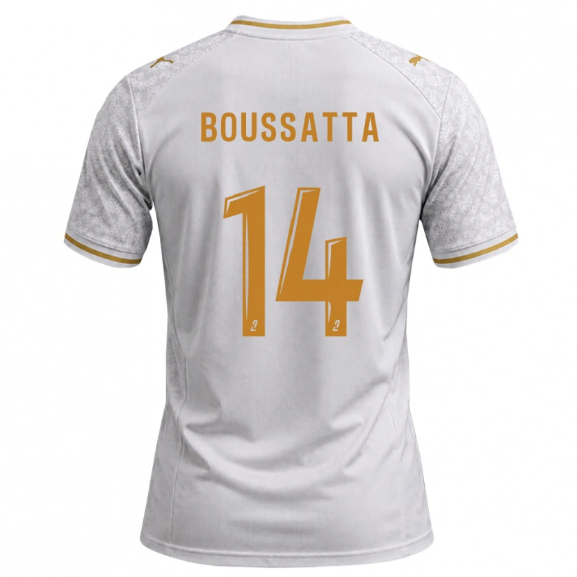 Danxen Hombre Camiseta Naïl Boussatta #14 Blanco Gris Dorado 2ª Equipación 2026/27 La Camisa México