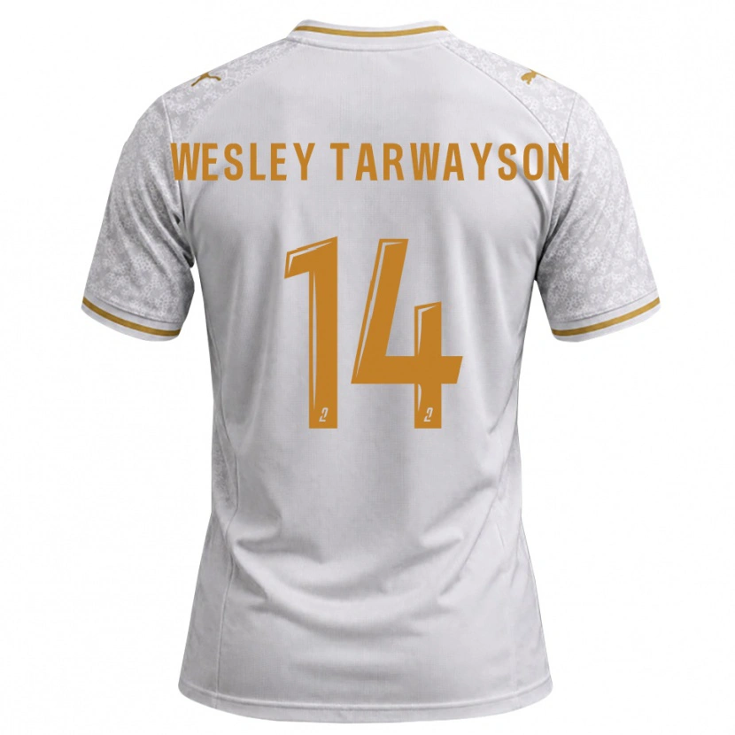 Danxen Hombre Camiseta James Wesley Tarwayson #14 Blanco Gris Dorado 2ª Equipación 2026/27 La Camisa México