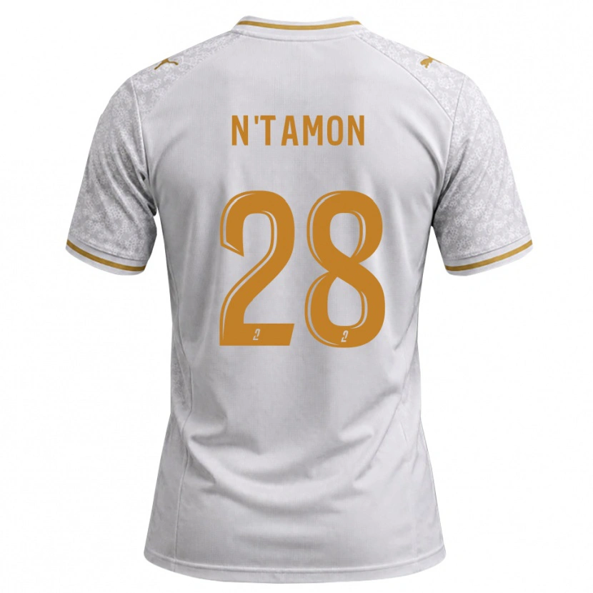 Danxen Hombre Camiseta Elie N'tamon #28 Blanco Gris Dorado 2ª Equipación 2026/27 La Camisa México