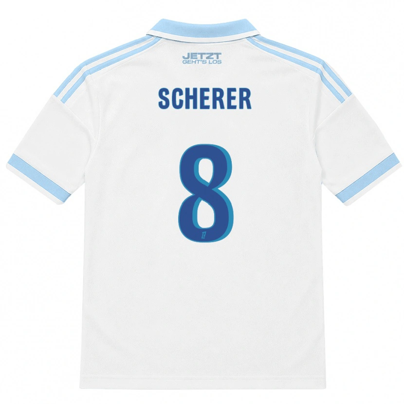 Danxen Hombre Camiseta Louis Scherer #8 Azul Cielo Claro Blanco Rojo 2ª Equipación 2026/27 La Camisa México