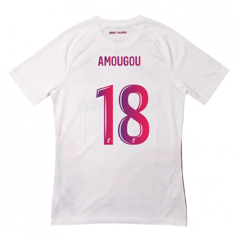 Danxen Hombre Camiseta Mathis Amougou #18 Blanco Rosa Morado 2ª Equipación 2026/27 La Camisa México