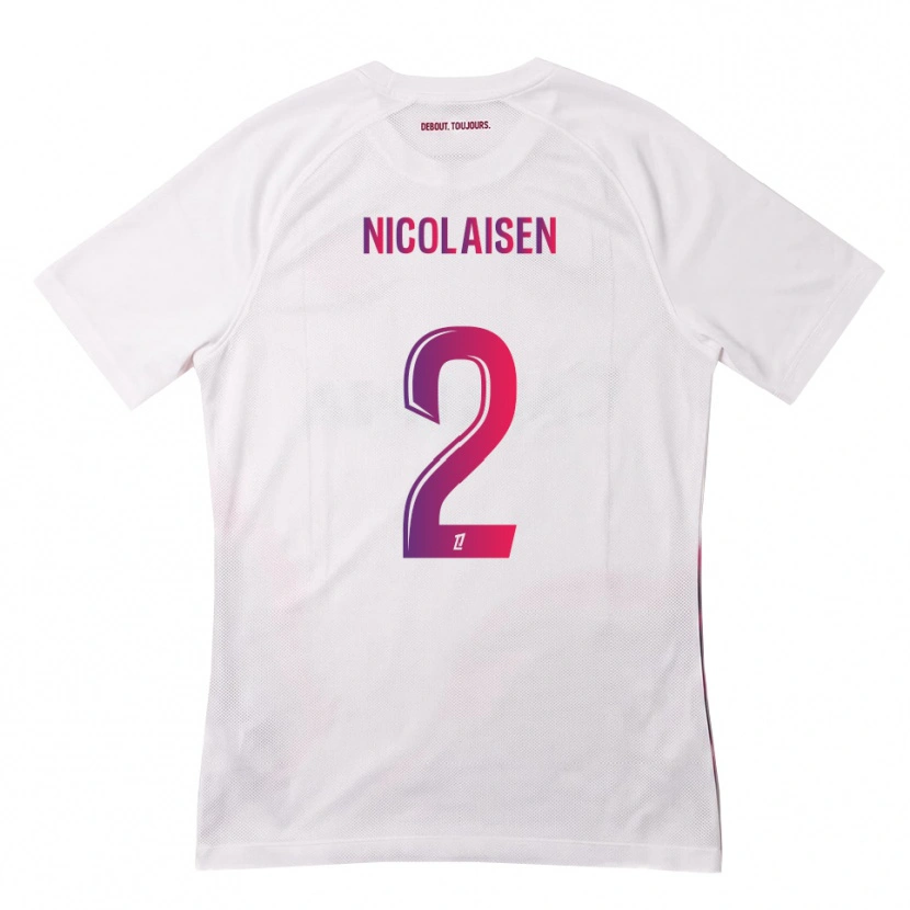 Danxen Hombre Camiseta Rasmus Nicolaisen #2 Blanco Rosa Morado 2ª Equipación 2026/27 La Camisa México