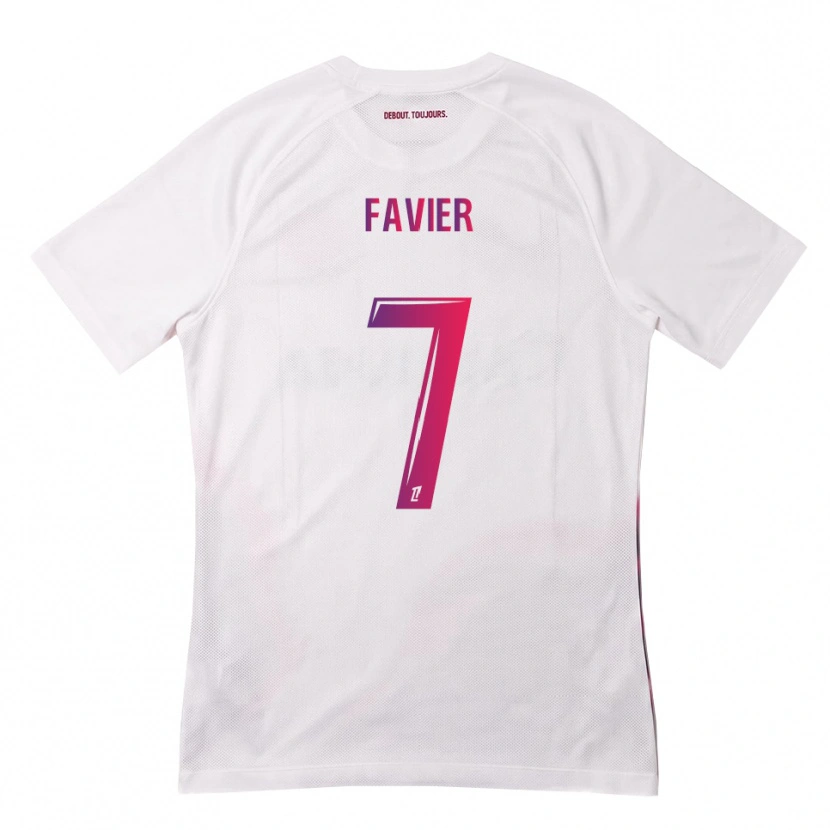 Danxen Hombre Camiseta Luca Favier #7 Blanco Rosa Morado 2ª Equipación 2026/27 La Camisa México