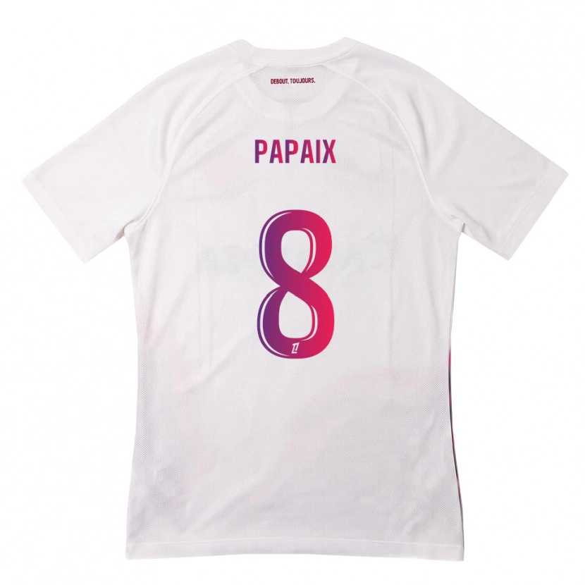 Danxen Hombre Camiseta Pauline Papaix #8 Blanco Rosa Morado 2ª Equipación 2026/27 La Camisa México