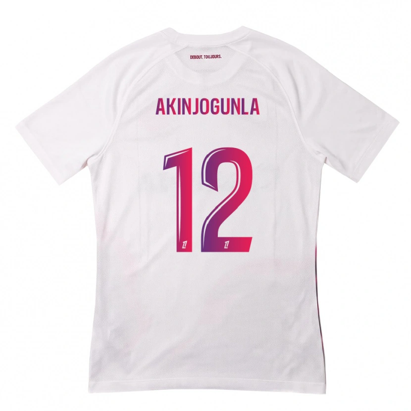 Danxen Hombre Camiseta Michaël Akinjogunla #12 Blanco Rosa Morado 2ª Equipación 2026/27 La Camisa México
