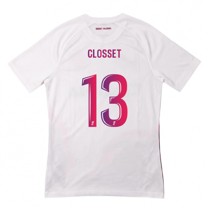 Danxen Hombre Camiseta Océane Closset #13 Blanco Rosa Morado 2ª Equipación 2026/27 La Camisa México