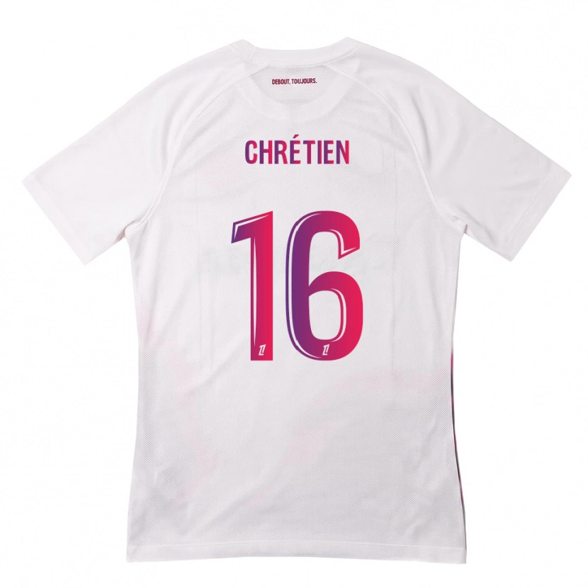 Danxen Hombre Camiseta Jean-Pierre Chrétien #16 Blanco Rosa Morado 2ª Equipación 2026/27 La Camisa México