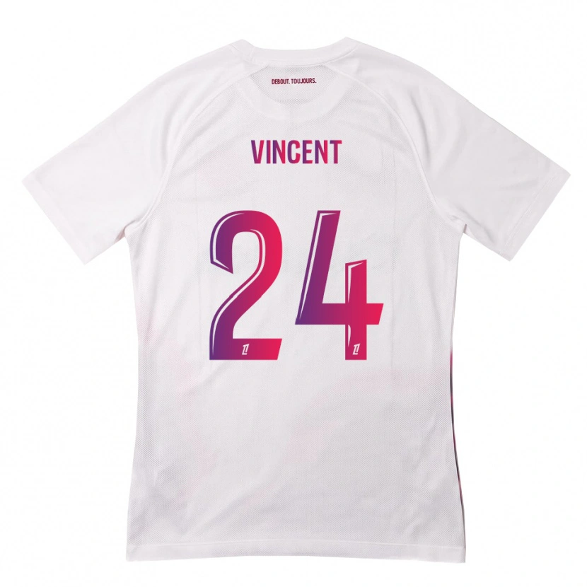 Danxen Hombre Camiseta Magalie Vincent #24 Blanco Rosa Morado 2ª Equipación 2026/27 La Camisa México