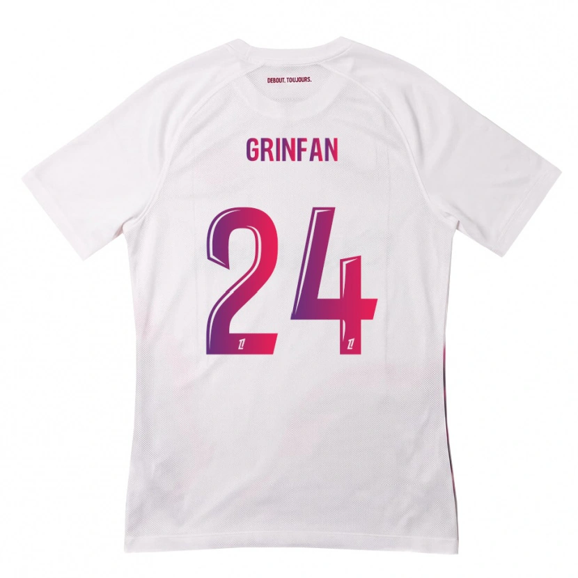 Danxen Hombre Camiseta Roma Grinfan #24 Blanco Rosa Morado 2ª Equipación 2026/27 La Camisa México