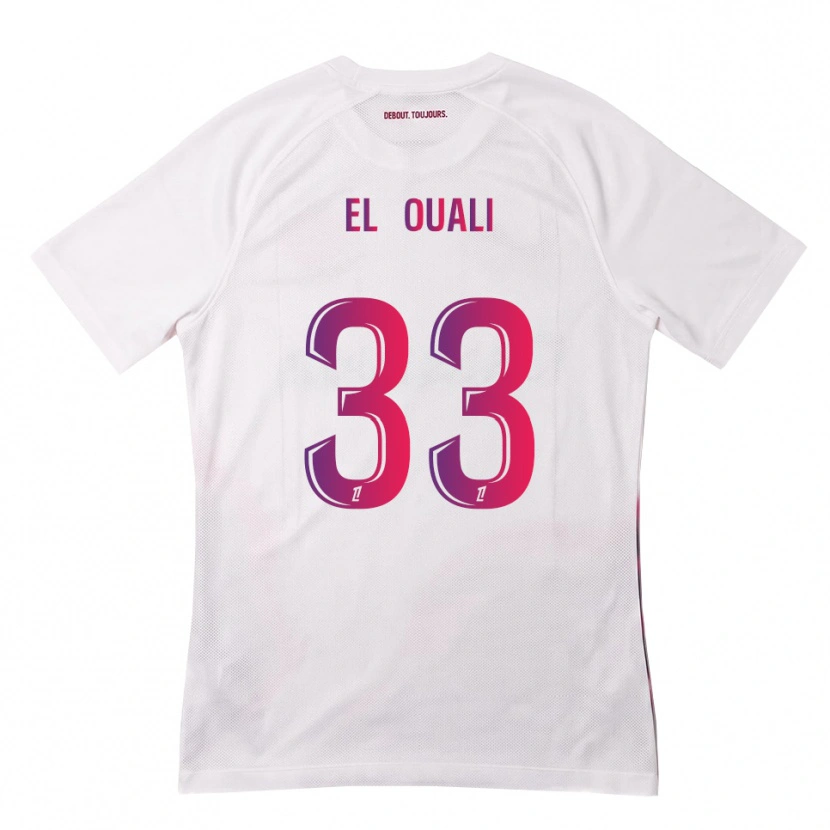 Danxen Hombre Camiseta Adam El Ouali #33 Blanco Rosa Morado 2ª Equipación 2026/27 La Camisa México