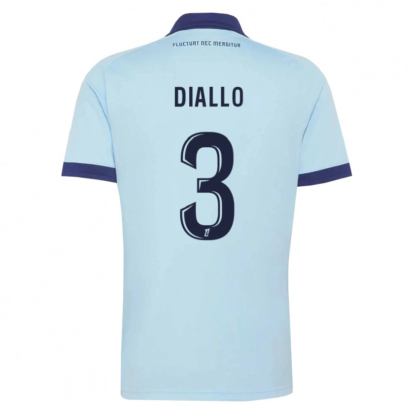 Danxen Hombre Camiseta Ibrahim Diallo #3 Azul Aciano Negro 2ª Equipación 2026/27 La Camisa México