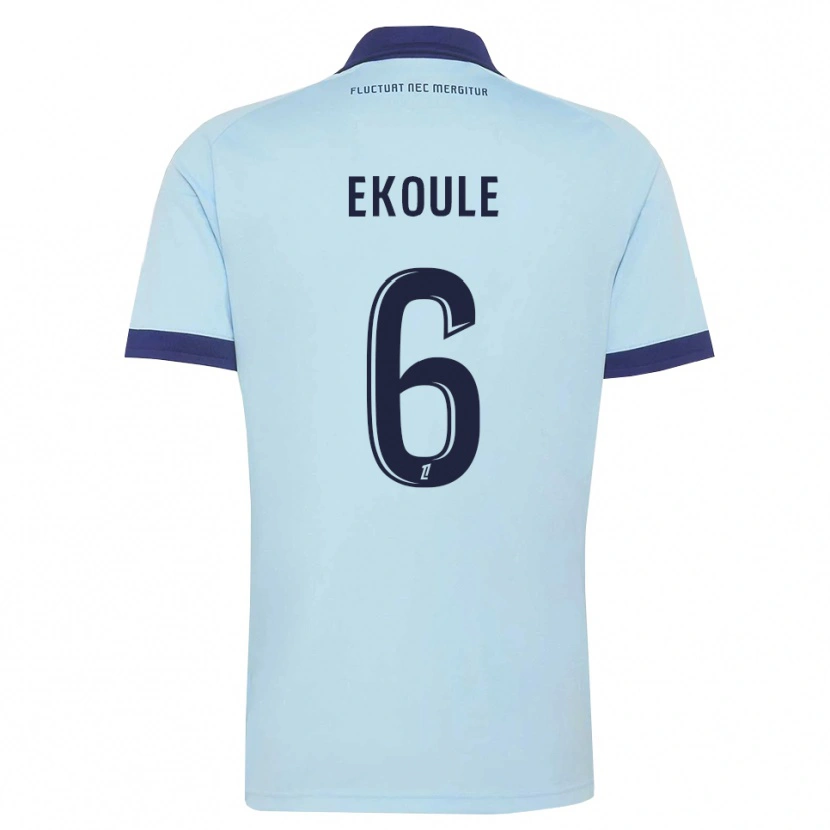 Danxen Hombre Camiseta Lionel Ekoule #6 Azul Aciano Negro 2ª Equipación 2026/27 La Camisa México