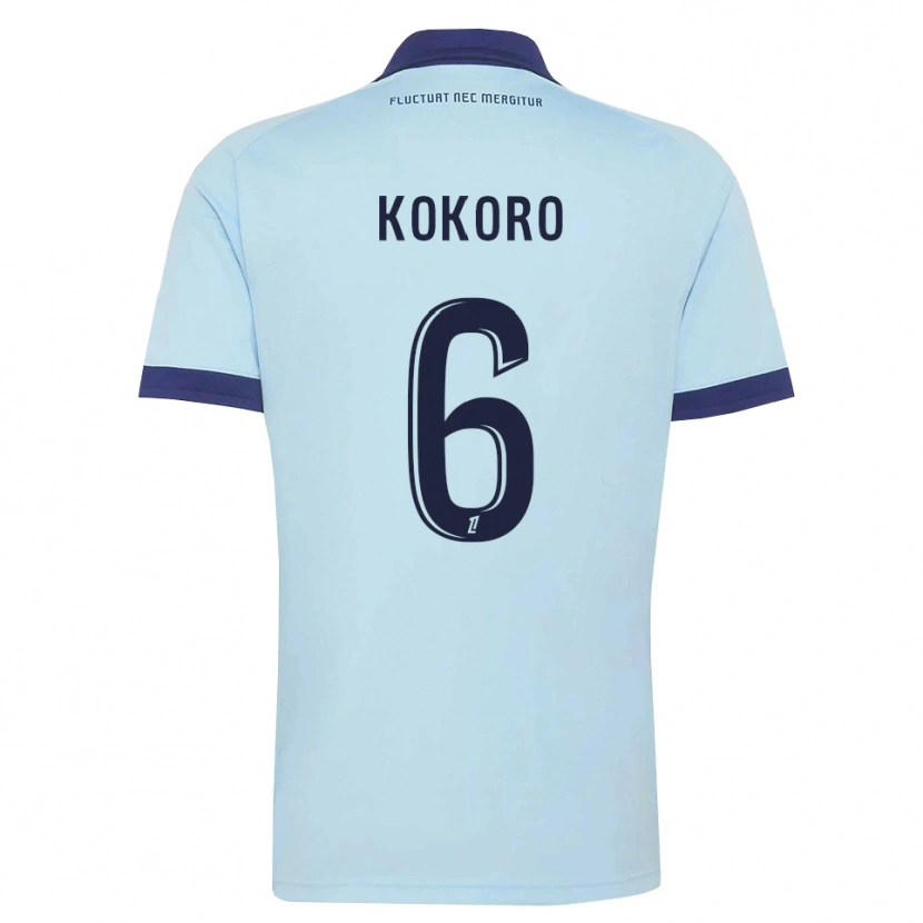 Danxen Hombre Camiseta Clarence Kokoro #6 Azul Aciano Negro 2ª Equipación 2026/27 La Camisa México
