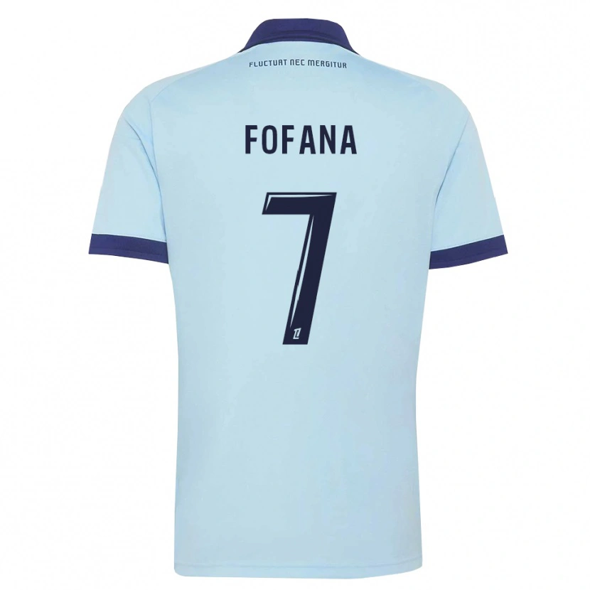 Danxen Hombre Camiseta Kaïs Fofana #7 Azul Aciano Negro 2ª Equipación 2026/27 La Camisa México
