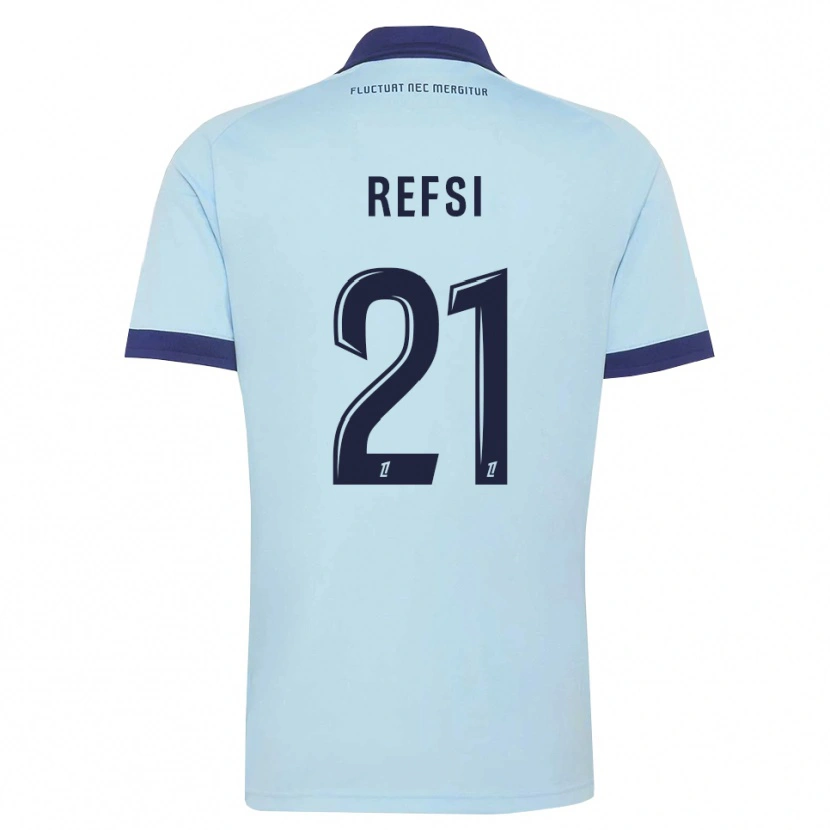 Danxen Hombre Camiseta Ilian Refsi #21 Azul Aciano Negro 2ª Equipación 2026/27 La Camisa México