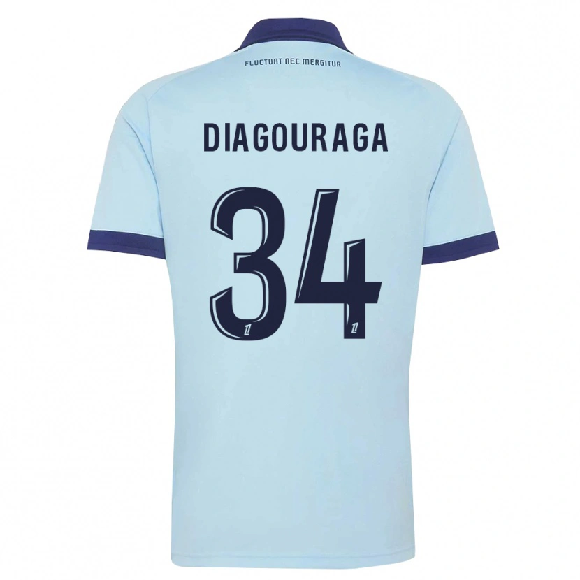 Danxen Hombre Camiseta Djibril Diagouraga #34 Azul Aciano Negro 2ª Equipación 2026/27 La Camisa México