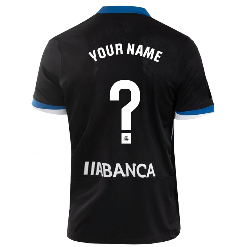 Danxen Hombre Camiseta Su Nombre #0 Negro Azul Blanco 2ª Equipación 2026/27 La Camisa México