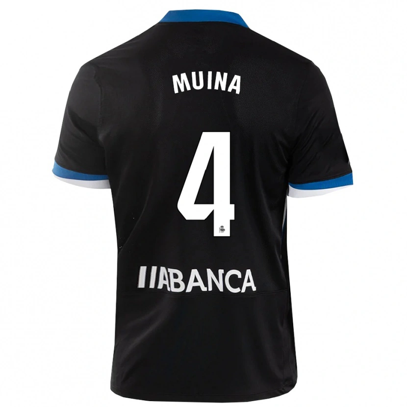 Danxen Hombre Camiseta Henar Muiña #4 Negro Azul Blanco 2ª Equipación 2026/27 La Camisa México