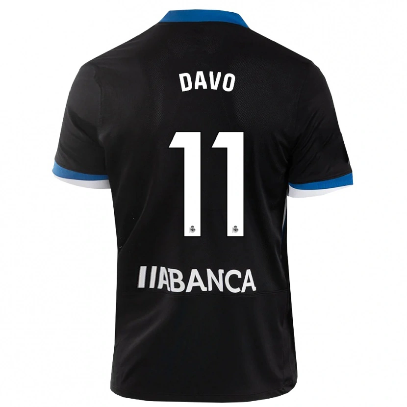 Danxen Hombre Camiseta Davo #11 Negro Azul Blanco 2ª Equipación 2026/27 La Camisa México