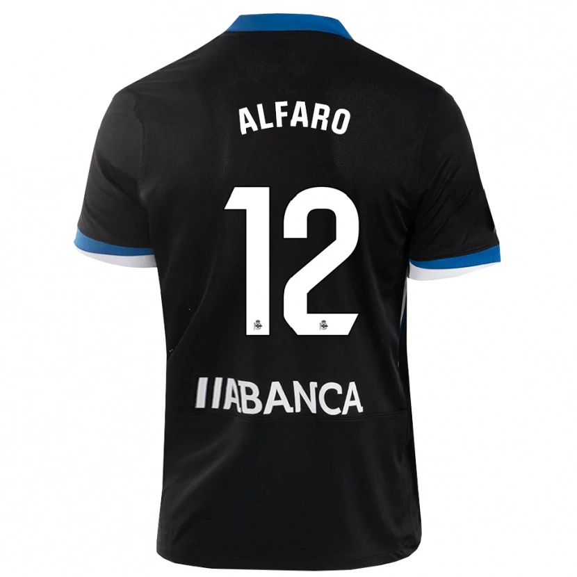 Danxen Hombre Camiseta Alejandro Alfaro #12 Negro Azul Blanco 2ª Equipación 2026/27 La Camisa México