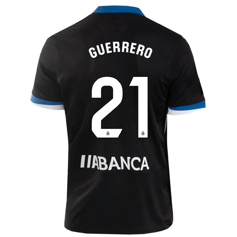 Danxen Hombre Camiseta Adrián Guerrero #21 Negro Azul Blanco 2ª Equipación 2026/27 La Camisa México