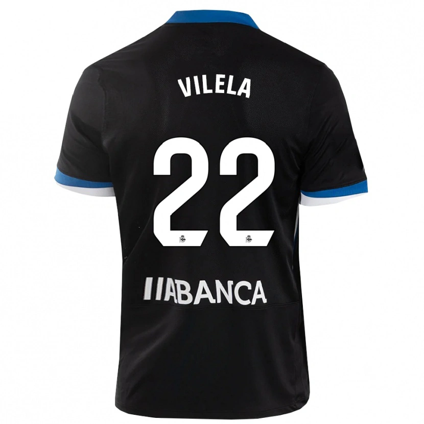 Danxen Hombre Camiseta Rubén Vilela #22 Negro Azul Blanco 2ª Equipación 2026/27 La Camisa México