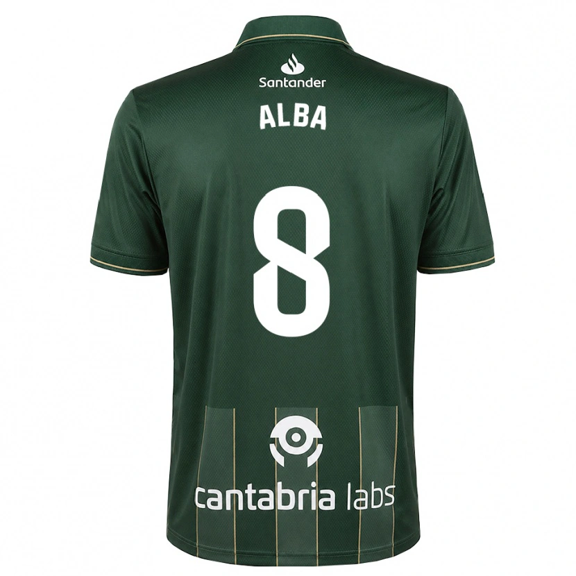 Danxen Hombre Camiseta Alba Luzuriaga Albelda #8 Gris Pizarra Oscuro Blanco 2ª Equipación 2026/27 La Camisa México
