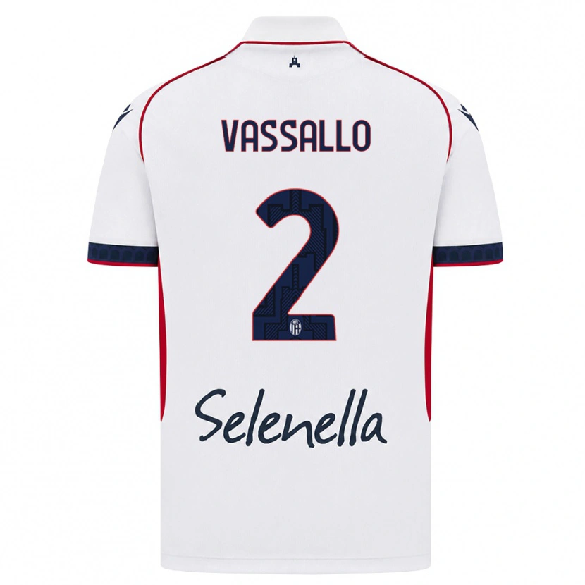 Danxen Hombre Camiseta Giacomo Vassallo #2 Blanco Rojo Azul Real 2ª Equipación 2026/27 La Camisa México