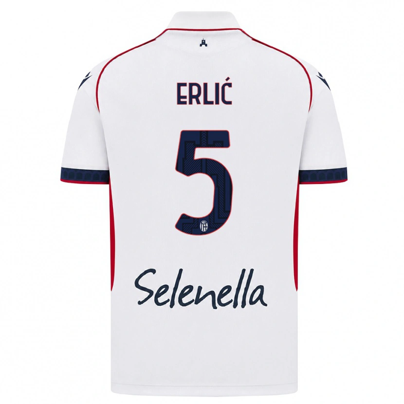 Danxen Hombre Camiseta Martin Erlić #5 Blanco Rojo Azul Real 2ª Equipación 2026/27 La Camisa México