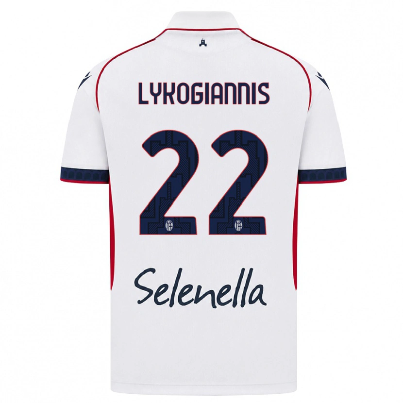 Danxen Hombre Camiseta Charalampos Lykogiannis #22 Blanco Rojo Azul Real 2ª Equipación 2026/27 La Camisa México