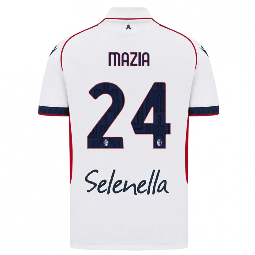 Danxen Hombre Camiseta Andrea Mazia #24 Blanco Rojo Azul Real 2ª Equipación 2026/27 La Camisa México