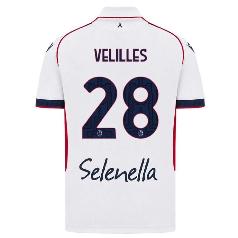 Danxen Hombre Camiseta Aarón Velilles #28 Blanco Rojo Azul Real 2ª Equipación 2026/27 La Camisa México