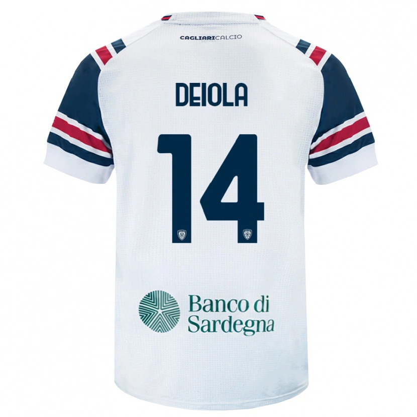 Danxen Hombre Camiseta Alessandro Deiola #14 Blanco Rojo Verde 2ª Equipación 2026/27 La Camisa México